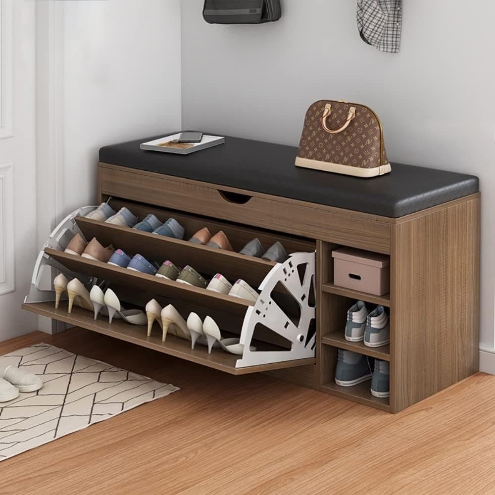 PANCA ORGANIZER PER SCARPE CON SEDUTA IMBOTTITA CASSETTI INGRESSO SOGGIORNO MULTIFUNZIONE