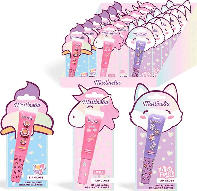 Martinelia - Beauty gloss labbra per bambini  a tema Little Unicorn, Yummy e Best Friend's