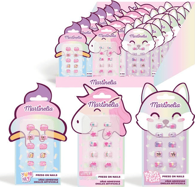 Martinelia - Beauty Unghie finte per bambini  a tema Little Unicorn, Yummy e Best Friend's