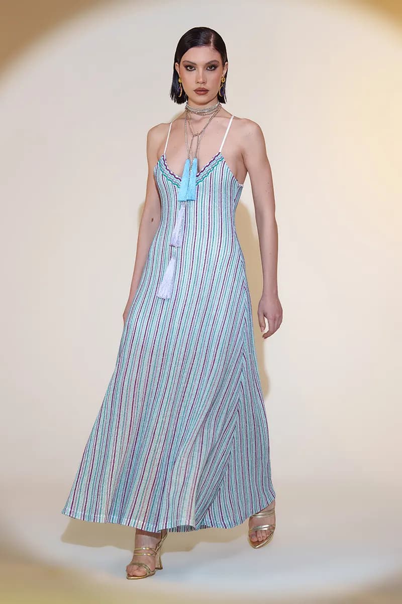 PHO Firenze | Abito lungo sottoveste fantasia smanicato