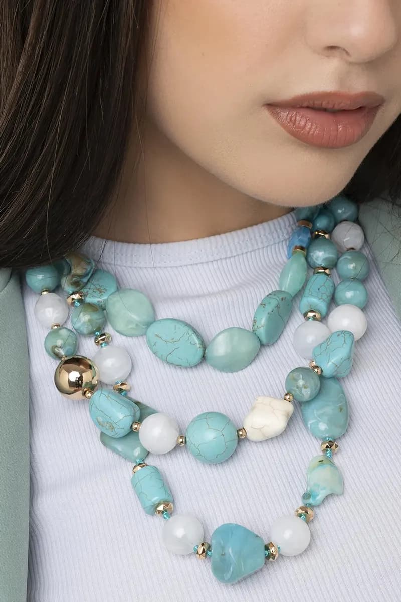 MYA ACCESSORIES | Collana a tre fili con mix di pietre dure - 4