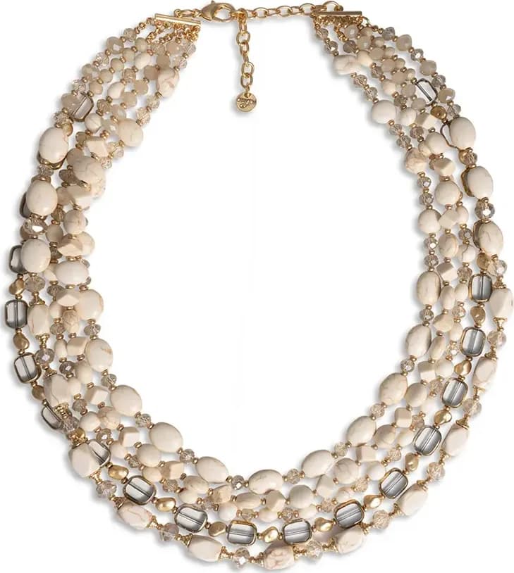 MYA ACCESSORIES | Collana multi filo con pietre in vetro - 2