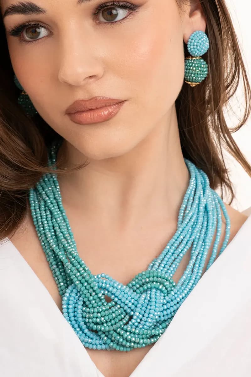 MYA ACCESSORIES | Collana multi filo con micro cristalli a nodo - 4