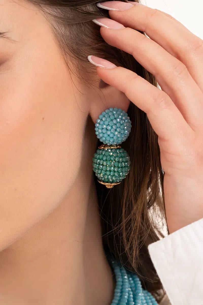 MYA ACCESSORIES | Orecchini 2 sfere con microcristalli - 3