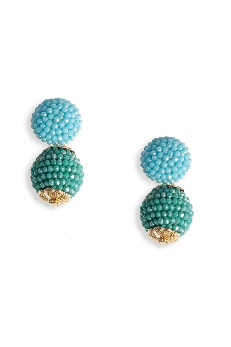 MYA ACCESSORIES | Orecchini 2 sfere con microcristalli - 2