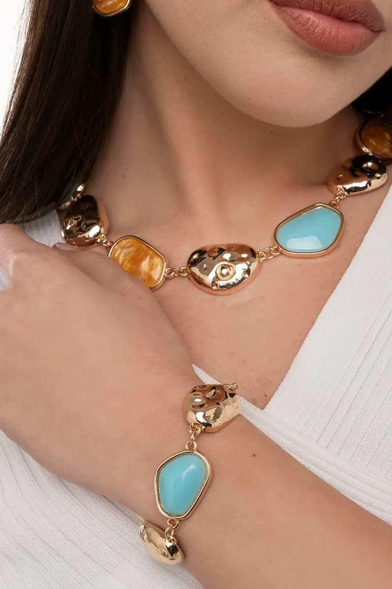 MYA ACCESSORIES | Bracciale in metallo con inserti in acrilico - 4