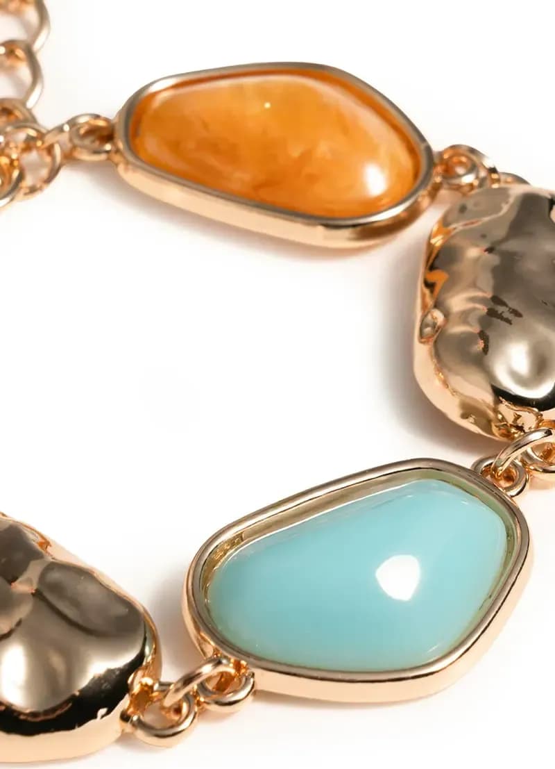 MYA ACCESSORIES | Bracciale in metallo con inserti in acrilico - 3