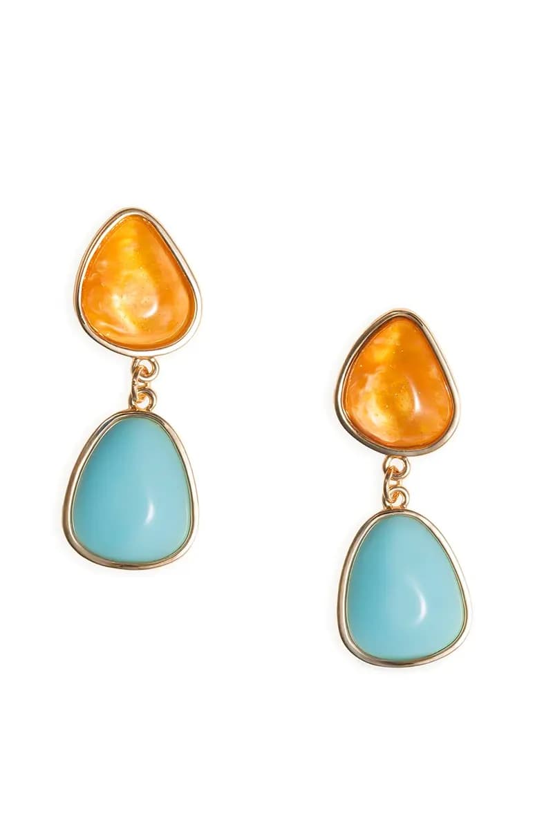 MYA ACCESSORIES | Orecchini pendenti con doppia pietra - 2