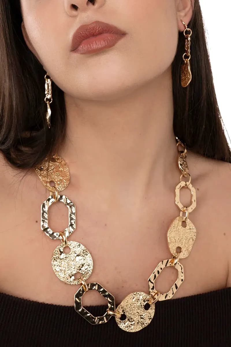 MYA ACCESSORIES | Collana girocollo in metallo martellato - 4
