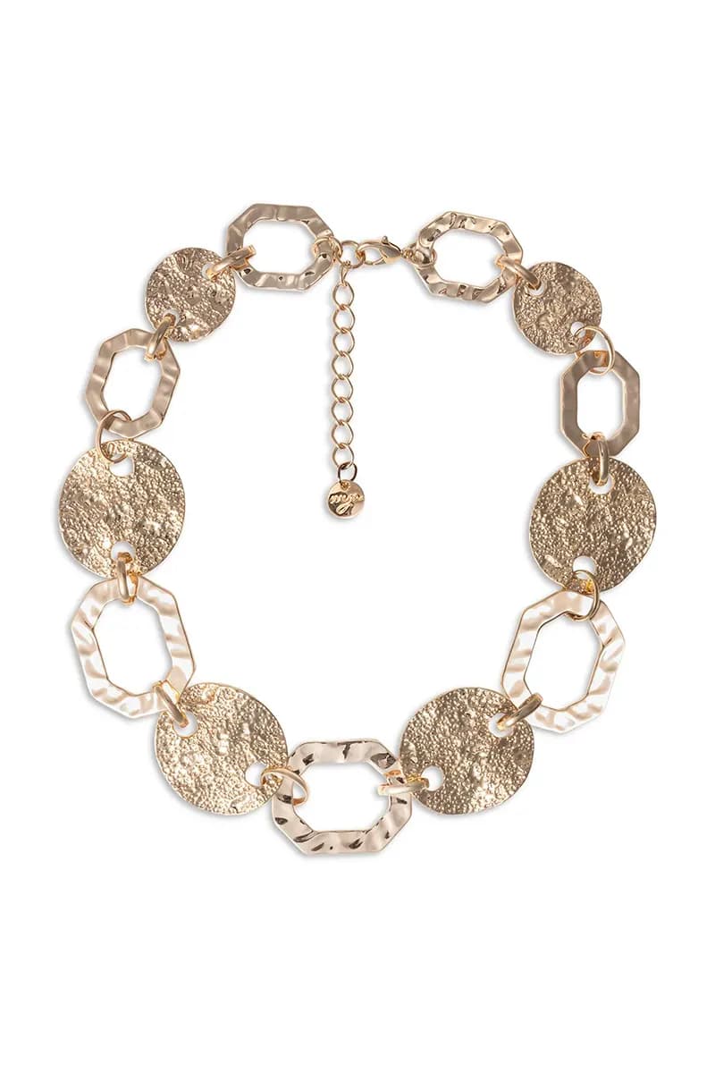 MYA ACCESSORIES | Collana girocollo in metallo martellato - 2