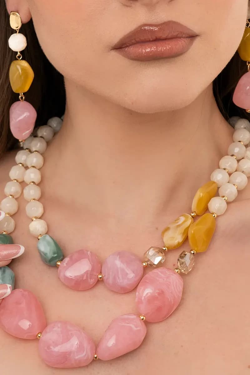 MYA ACCESSORIES | Collana a due linee con pietre - 4