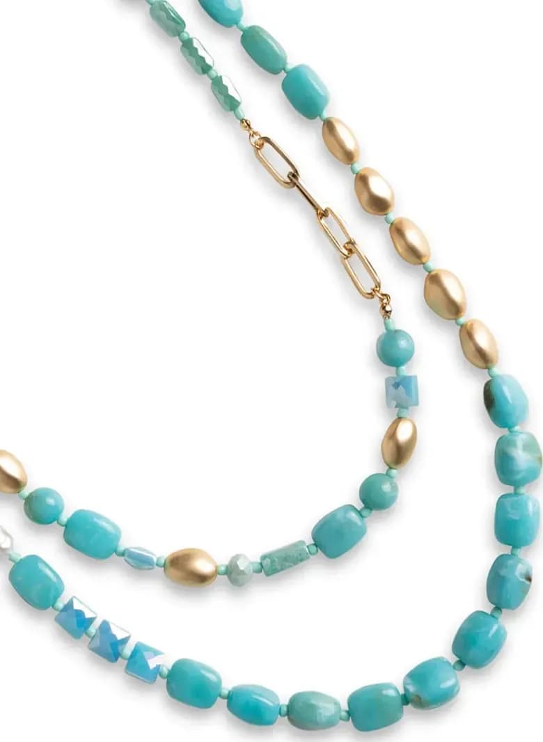 MYA ACCESSORIES | Collana lunga a due linee con pietre - 3