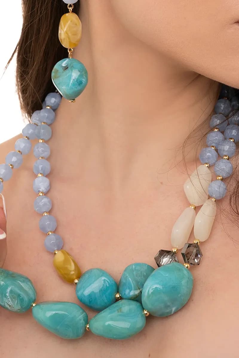 MYA ACCESSORIES | Collana a due linee con pietre - 4