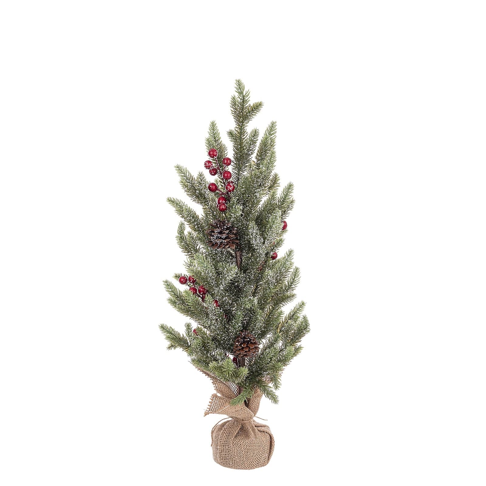 Albero di Natale "Pino Oliver" Pinetto innevato con bacche rosse in PE effetto Real Touch - 2