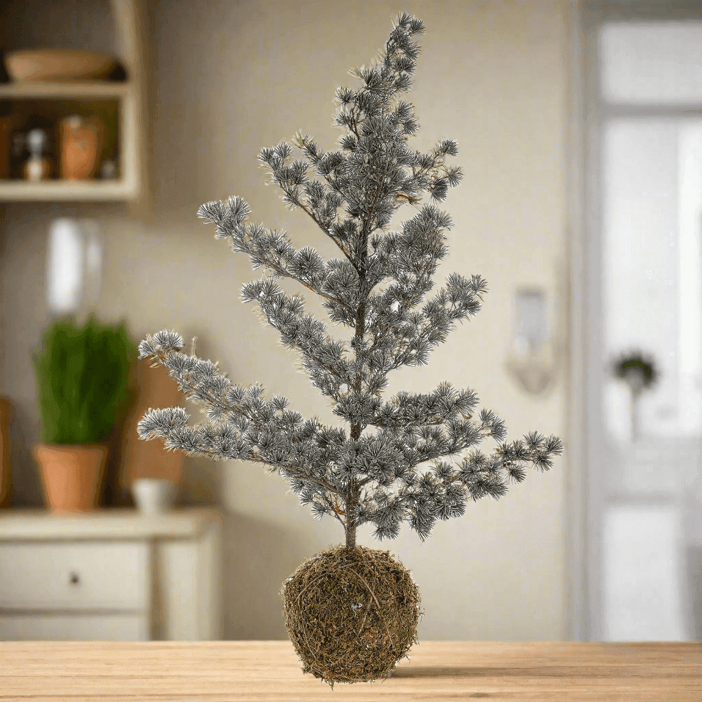 Pino di Natale "Kokedama" ghiacciato decorazione natalizia h 115 cm - 2