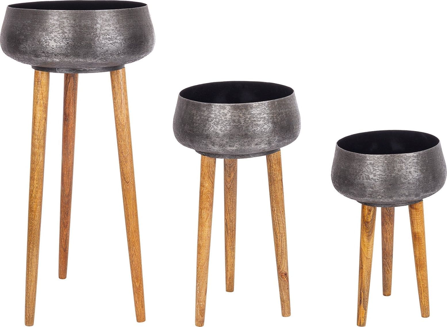 Portavaso decorativo "Varanasi" natalizio in legno di mango Set 3 - 3