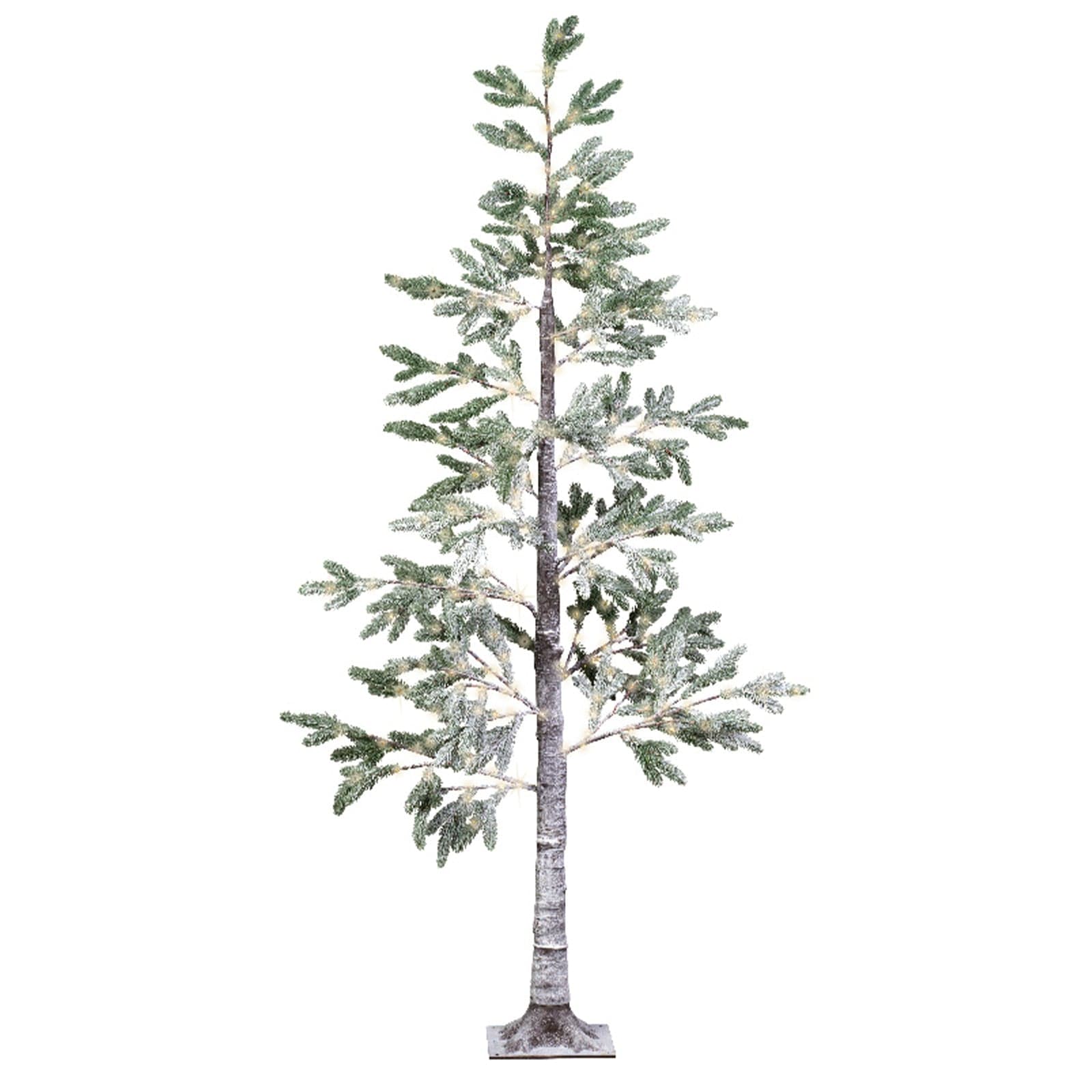 Albero di Pino, con luci a led in PE Effetto Real Touch innevato - 15