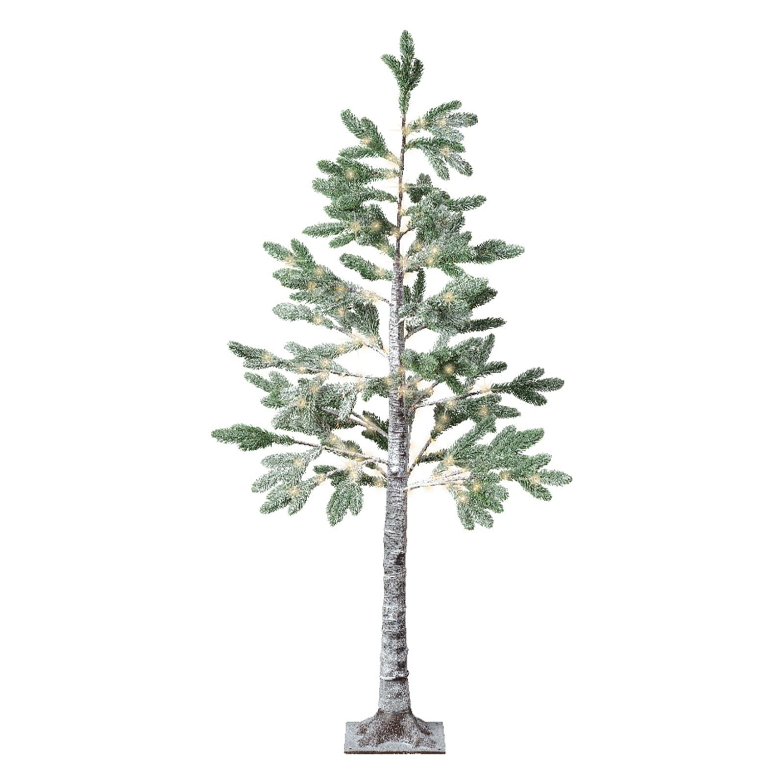 Albero di Pino, con luci a led in PE Effetto Real Touch innevato - 13