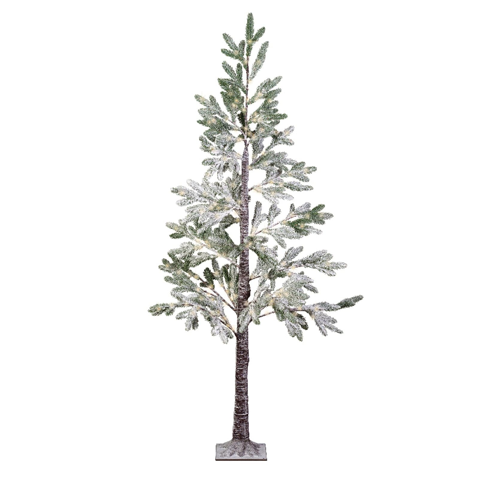 Albero di Pino, con luci a led in PE Effetto Real Touch innevato - 14