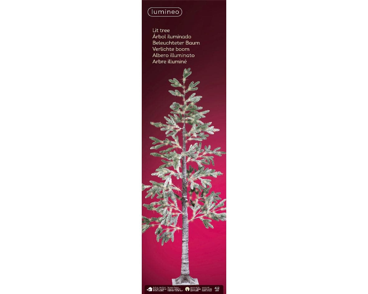 Albero di Pino, con luci a led in PE Effetto Real Touch innevato - 11