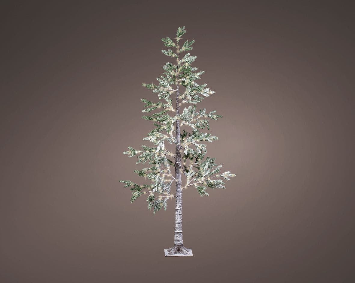 Albero di Pino, con luci a led in PE Effetto Real Touch innevato - 12