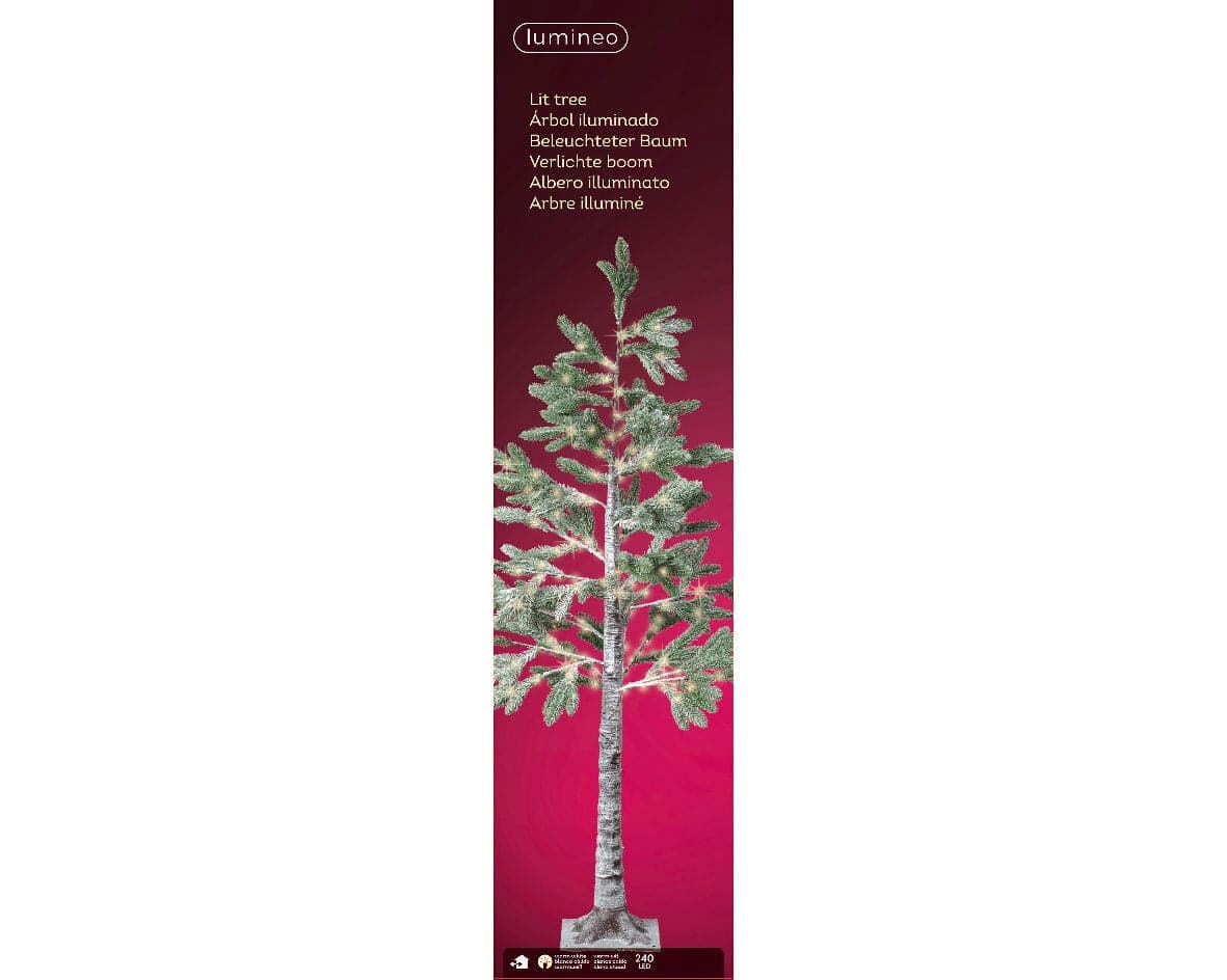 Albero di Pino, con luci a led in PE Effetto Real Touch innevato - 3