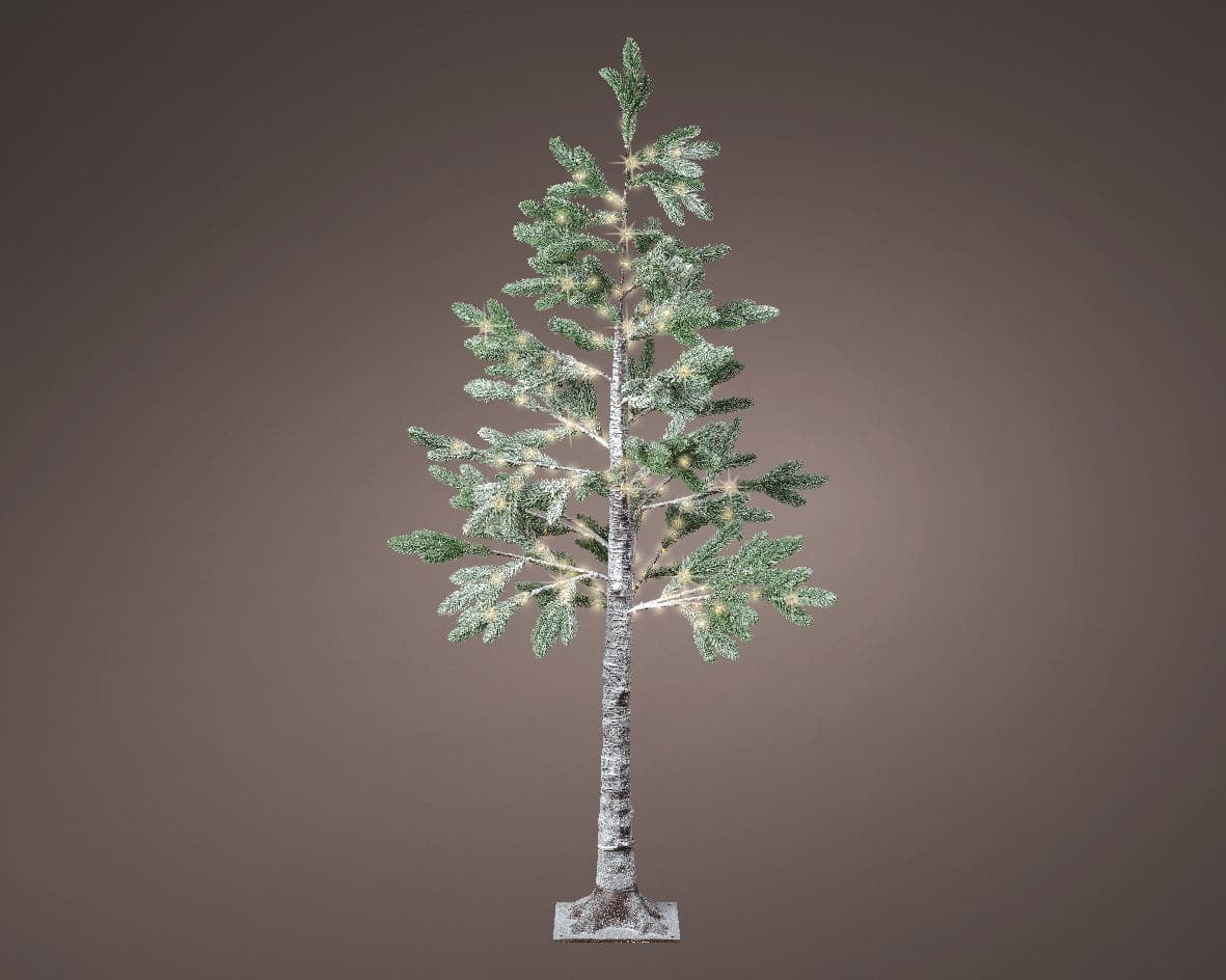 Albero di Pino, con luci a led in PE Effetto Real Touch innevato - 4