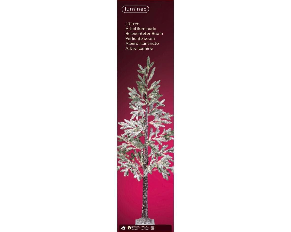 Albero di Pino, con luci a led in PE Effetto Real Touch innevato - 7