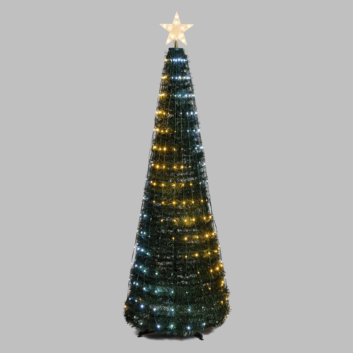 Albero di Natale conico in PVC con gocce di luce pixel led per decorazioni natalizie - 19