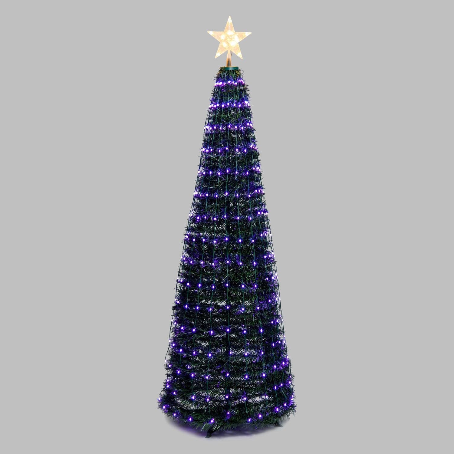 Albero di Natale conico in PVC con gocce di luce pixel led per decorazioni natalizie - 12