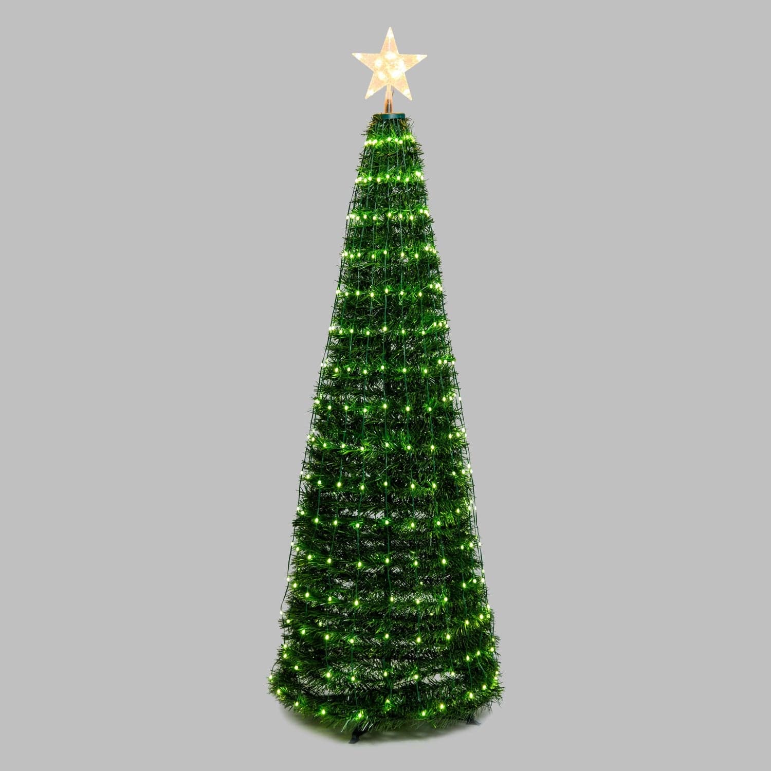 Albero di Natale conico in PVC con gocce di luce pixel led per decorazioni natalizie - 13