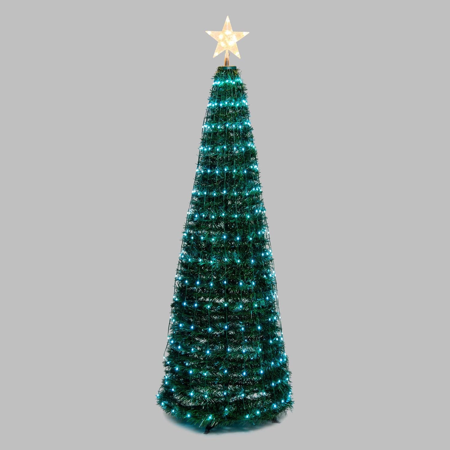Albero di Natale conico in PVC con gocce di luce pixel led per decorazioni natalizie - 15