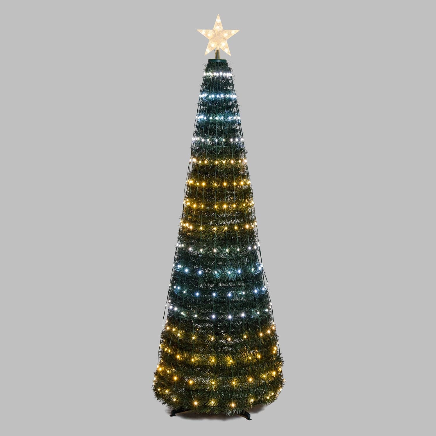 Albero di Natale conico in PVC con gocce di luce pixel led per decorazioni natalizie - 7