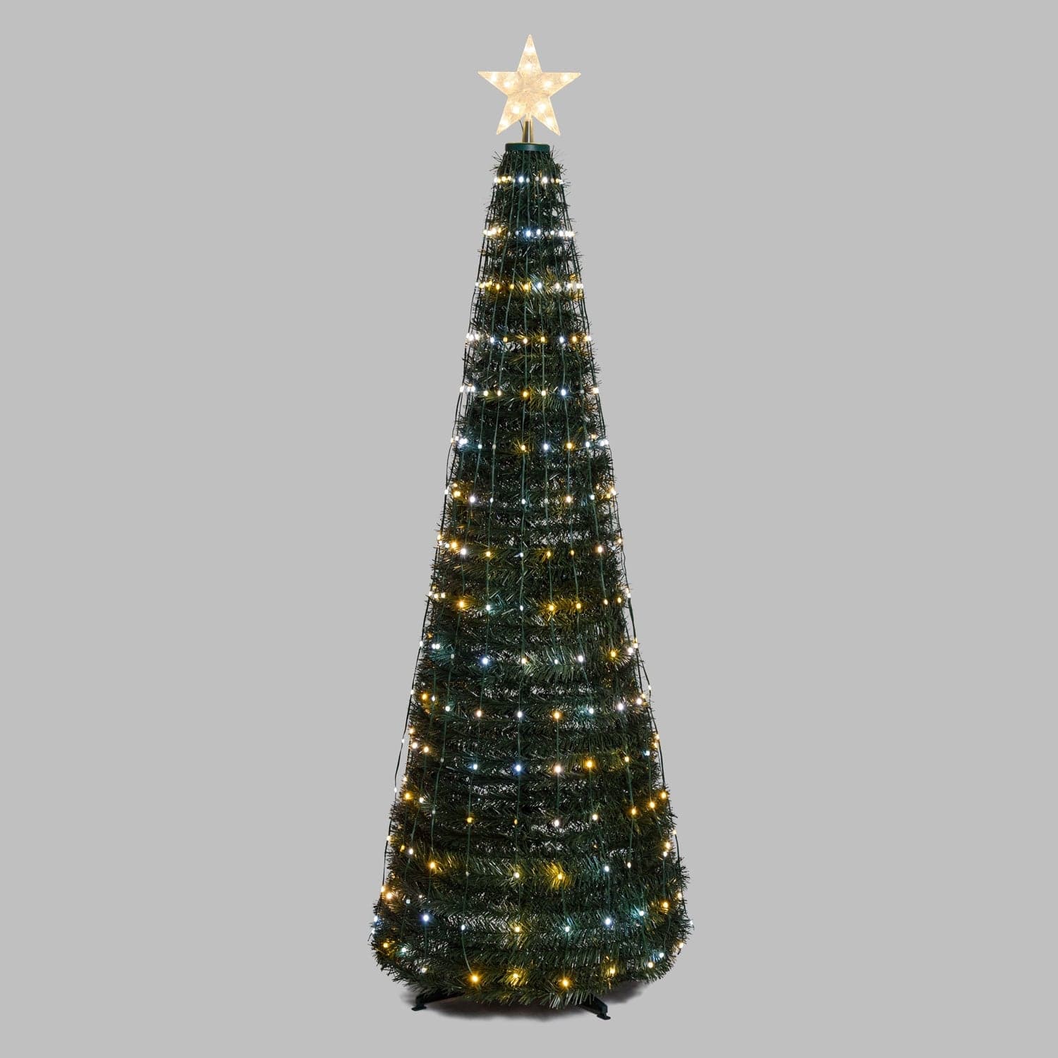 Albero di Natale conico in PVC con gocce di luce pixel led per decorazioni natalizie - 8