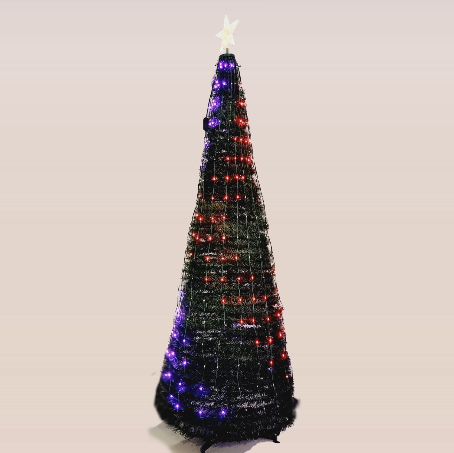 Albero di Natale conico in PVC con gocce di luce pixel led per decorazioni natalizie - 10