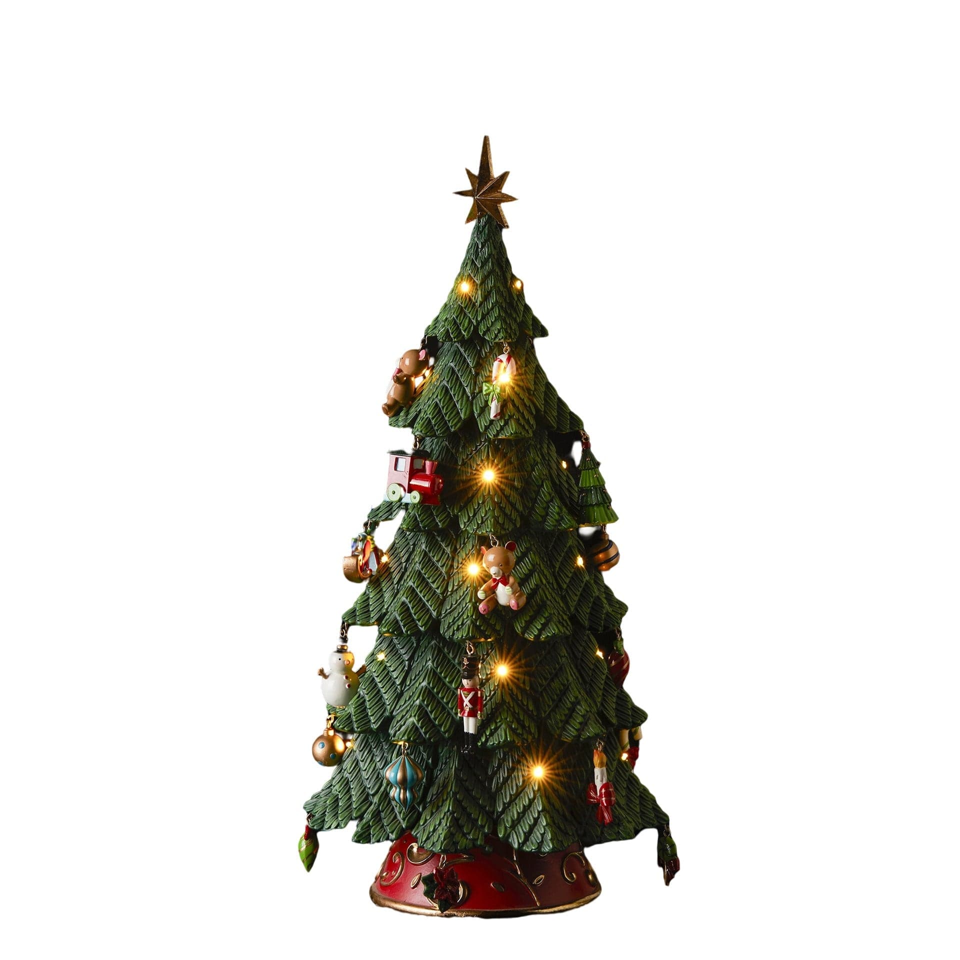 Alberello di Natale Pino Verde con LED luminosi a luce calda decorazione natalizia - 2