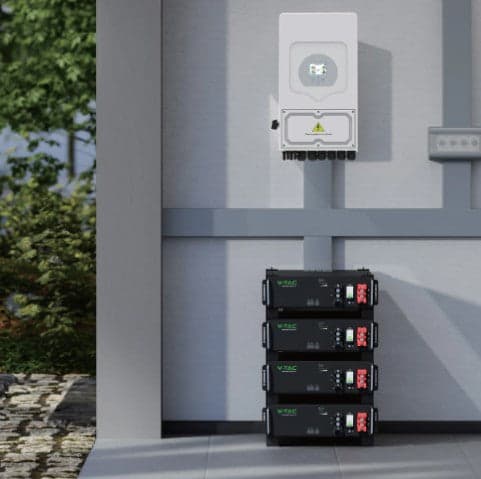 Batteria di Accumulo Rack 5.12kWh LFP 51.2V 100Ah 100A BMS CEI 0-21 Nera - 1