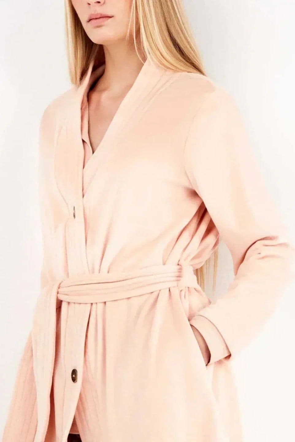 Vestaglia Donna Gisela 2/20303U – Cappotto in Pile Elasticizzato con Bottoni - 2