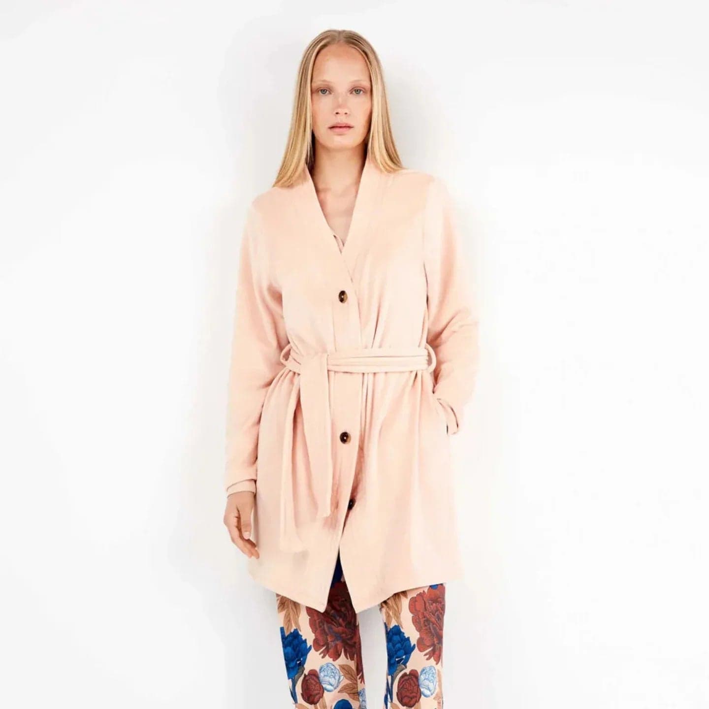 Vestaglia Donna Gisela 2/20303U – Cappotto in Pile Elasticizzato con Bottoni - 3