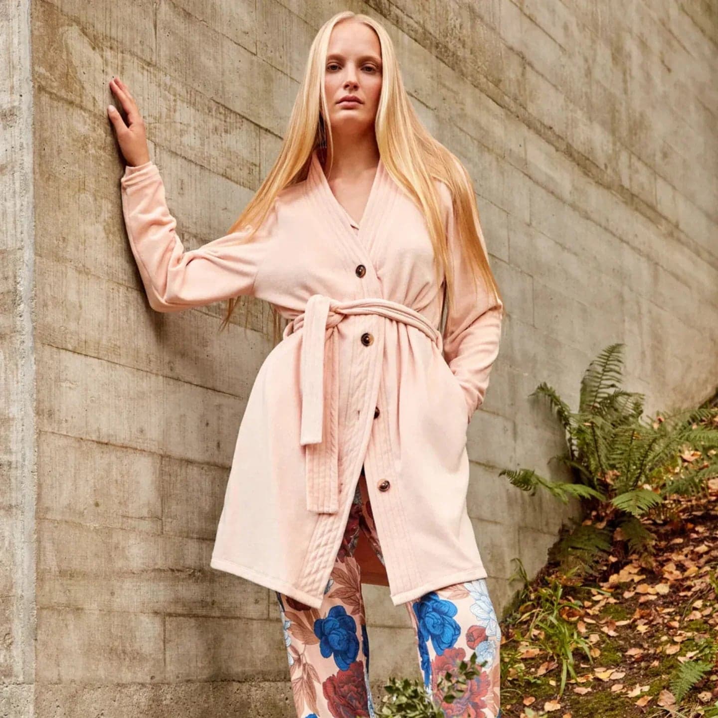Vestaglia Donna Gisela 2/20303U – Cappotto in Pile Elasticizzato con Bottoni - 5