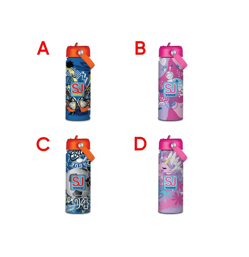 Seven - Borraccia Termica con Cannuccia SJ Gang 500ml - Temi assortiti - 2