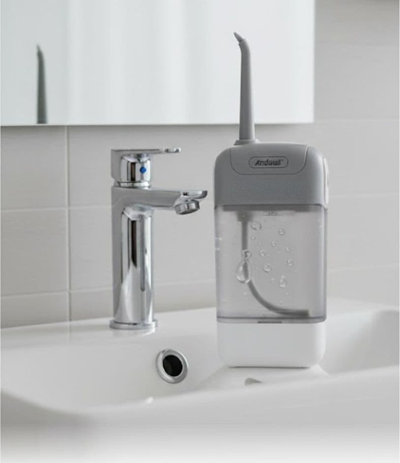 IDROPULSORE PUNZONE DENTALE ELETTRICO PORTATILE PULIZIA ORALE CON SERBATOIO D'ACQUA Q-CY8 - 3
