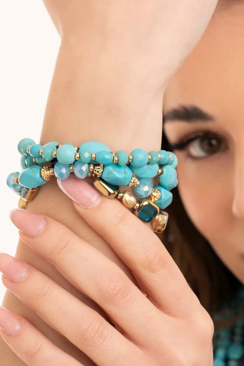 MYA ACCESSORIES | Bracciale elastico multilinee con pietre - 3