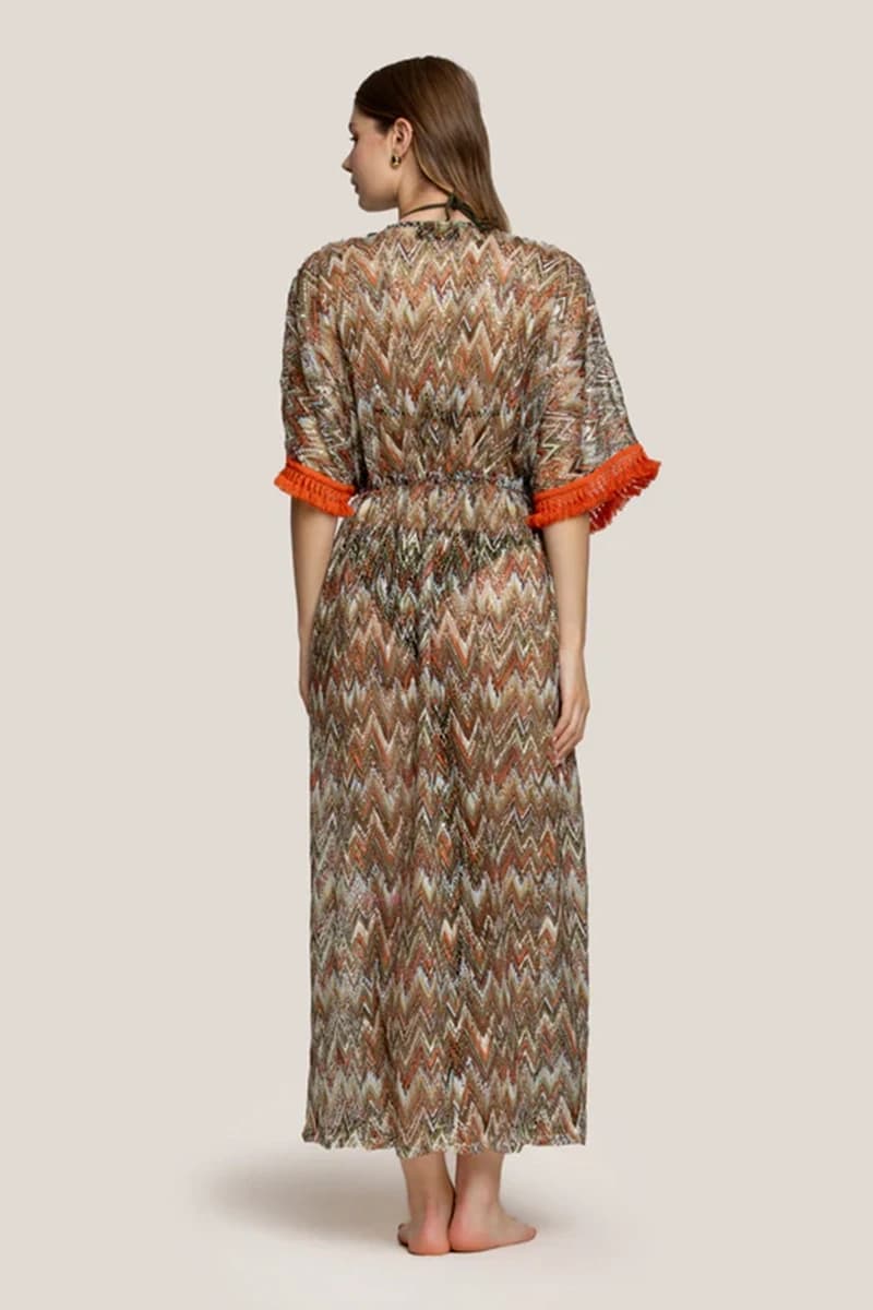 4GIVENESS | Caftano lungo Geometrical Net - 2