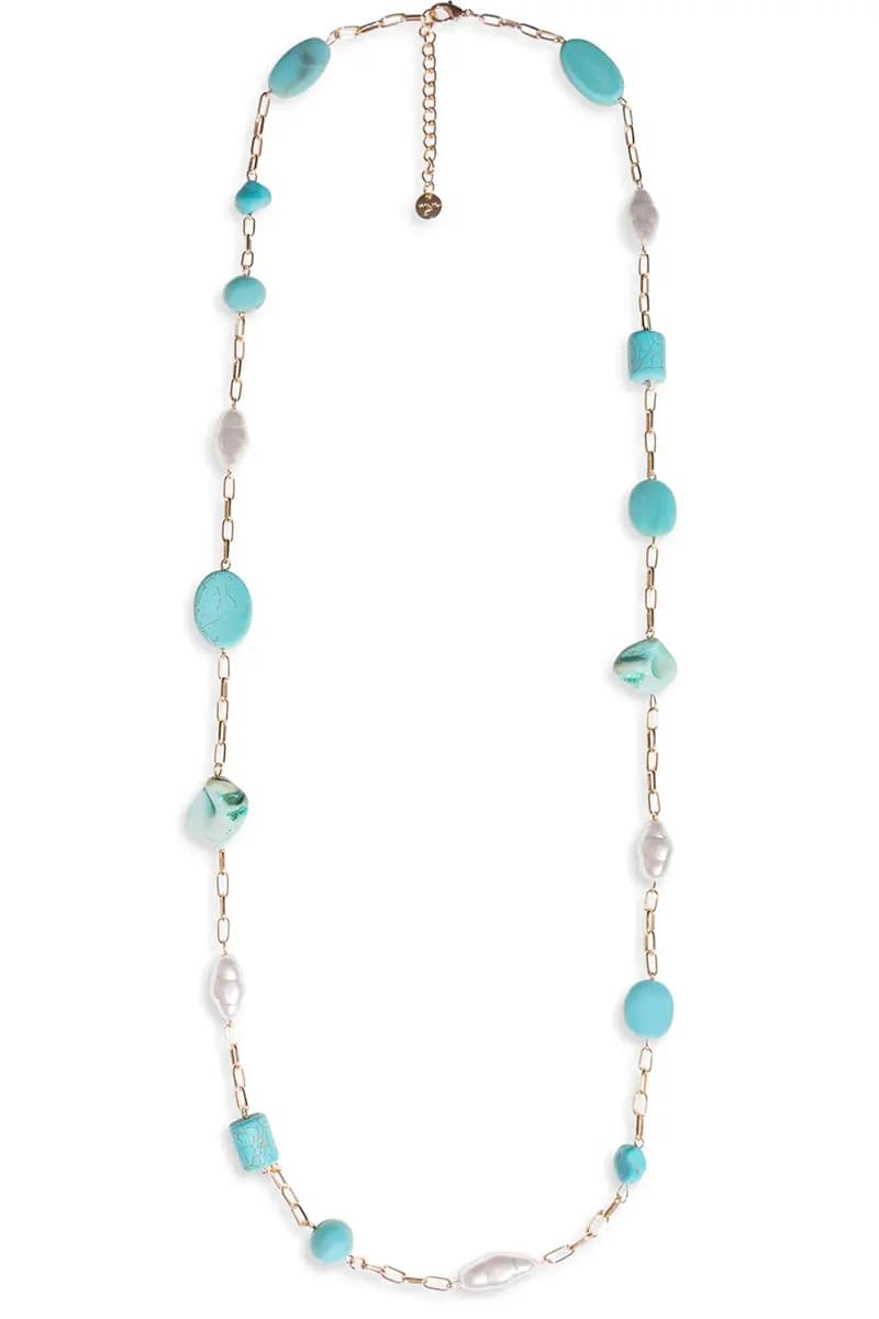 MYA ACCESSORIES | Collana lunga a catena con pietre dure - 2