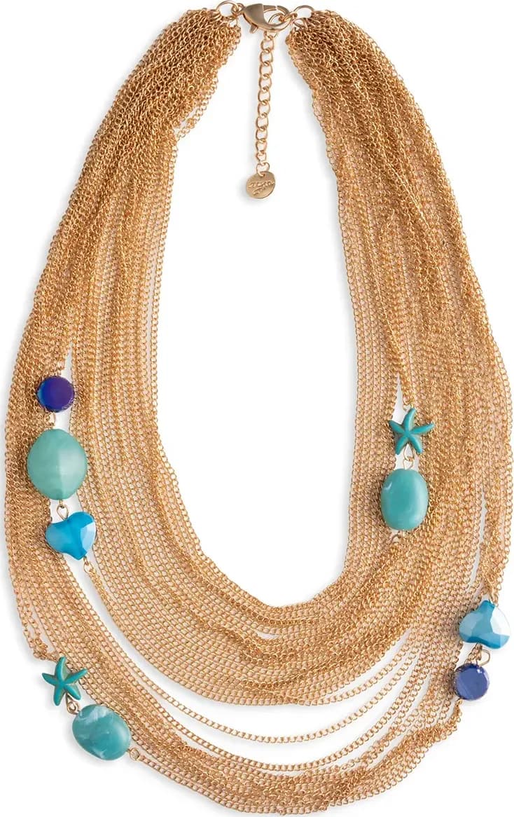 MYA ACCESSORIES | Collana multi catene con inserti marini - 2