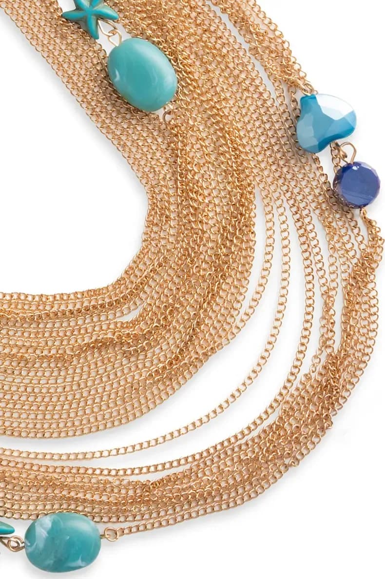 MYA ACCESSORIES | Collana multi catene con inserti marini - 3