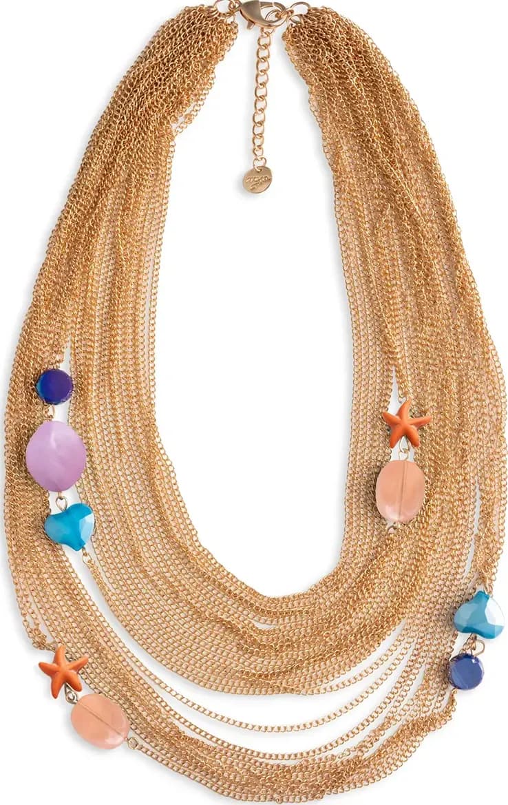 MYA ACCESSORIES | Collana multi catene con inserti marini - 2