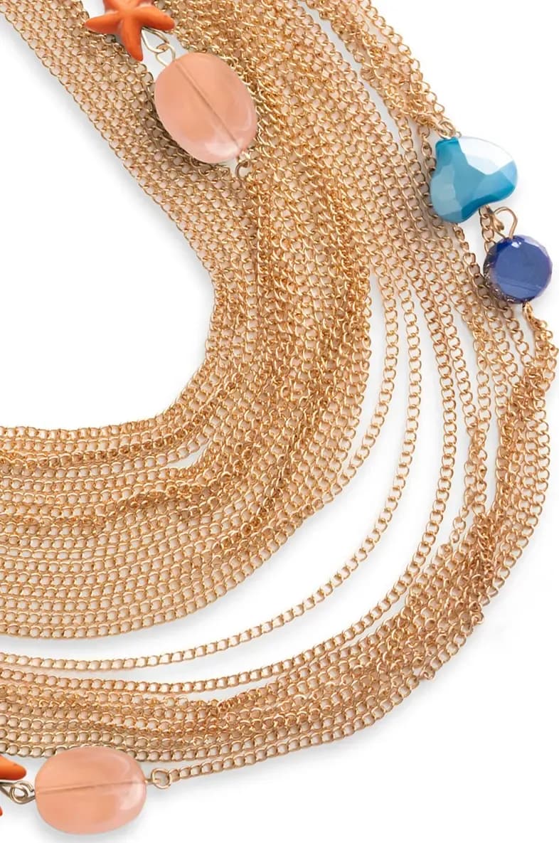 MYA ACCESSORIES | Collana multi catene con inserti marini - 3