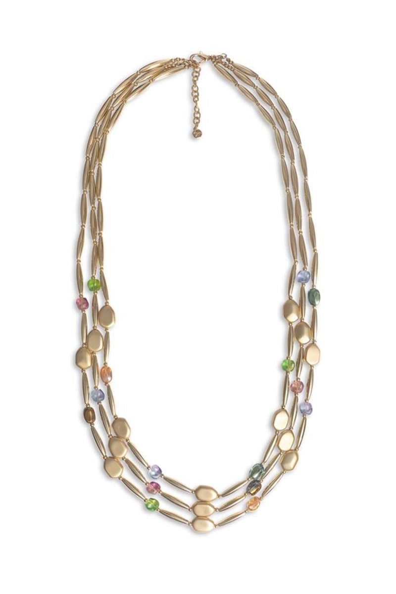 MYA ACCESSORIES | Collana acrilico oro con inserti - 3